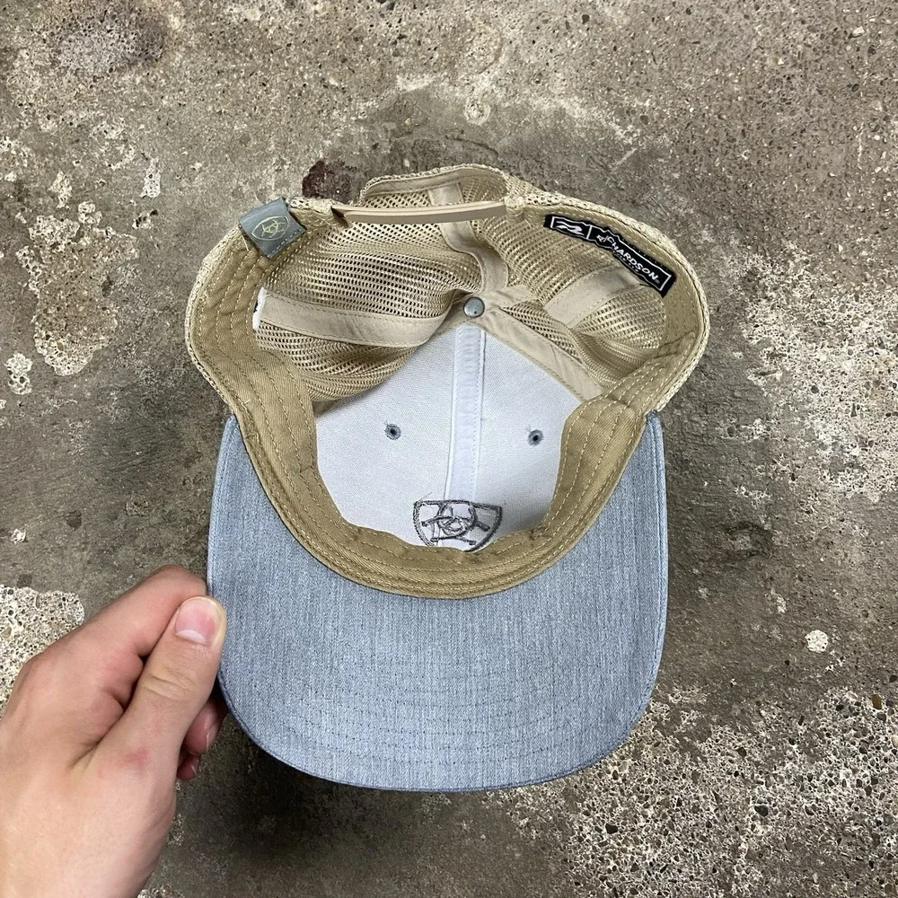 Richardson Ariat Trucker Cap Gray Snap Back Adjustable Mesh Utility Work Wear